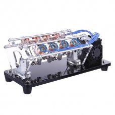 V8 Electromagnetic Engine 5V 4W 8 Coils High Speed V-Shaped Automobile Engine Model