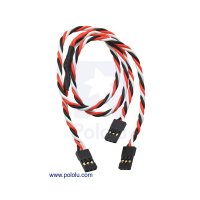 Pololu 2164 Twisted Servo Y Splitter Cable 12 inches (Female - 2x Female)
