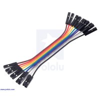 Pololu 4560 / 4561 / 4562 Ribbon Cable Premium Jumper Wires 10-Color F-F / M-F / M-M 3" (7.5 cm)