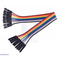 Pololu 4563 / 4564 / 4565 Ribbon Cable Premium Jumper Wires 10-Color F-F / M-F / M-M 6" (15 cm)