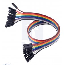 Pololu 4566 / 4567 / 4568 Ribbon Cable Premium Jumper Wires 10-Color F-F / M-F / M-M 12" (30 cm)