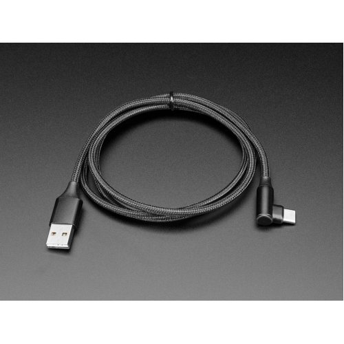 Buy Adafruit 5031 Woven USB Cable with USB Type A to Right Angle USB Type C  - Black 1 meter long in India