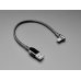 Adafruit 5045 Black Woven Right Angle USB C to USB A Cable - 0.2m long