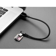 Adafruit 5045 Black Woven Right Angle USB C to USB A Cable - 0.2m long