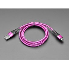 Adafruit 5153 Pink and Purple Woven USB A to USB C Cable - 1 meter long