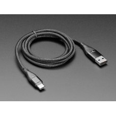 Adafruit 5520 Black Woven USB A or Type-C to Type-C Cable with Magnetic Tip - 1 meter long