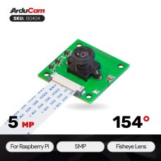 Arducam B0404 5MP OV5647 Fisheye Camera for Raspberry Pi, M8 Mount Lens