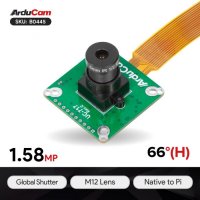 Arducam B0445 1.58MP IMX296 Color Global Shutter Camera Module with M12 Lens for Raspberry Pi 