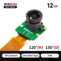 ArduCam B0310 12MP IMX708 HDR 120° Wide Angle Camera Module with M12 Lens for Raspberry Pi