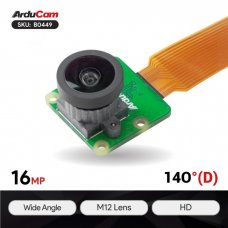 Arducam B0449 16MP IMX519 Camera Module with M12 Lens, Wide Angle Color Rolling shutter for Raspberry Pi and OpenHD