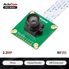 Arducam B0526 PiVariety Camera, 2.2MP Mira220 MONO Global Shutter Camera Module
