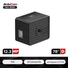 ArduCam B0581 All-in-one Raspberry Pi AI Camera Kit with CM5 inside, PoE & USB Power, Compact & Versatile, Arducam qb