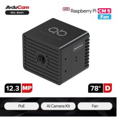 Arducam B0601 All-in-one Raspberry Pi AI Camera Kit with CM5 inside, PoE & USB Power, Integrated Fan Cooler, Arducam qb