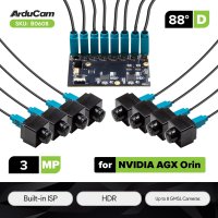 Arducam B0608 3MP ISX031 8-Channel GMSL2 Camera Kit for NVIDIA Jetson AGX Orin – 120 dB HDR, Built-in ISP, LED Flicker Mitigation, IP67 Waterproof, up to 15 m Cable Extension