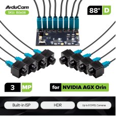 Arducam B0608 3MP ISX031 8-Channel GMSL2 Camera Kit for NVIDIA Jetson AGX Orin – 120 dB HDR, Built-in ISP, LED Flicker Mitigation, IP67 Waterproof, up to 15 m Cable Extension