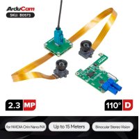 Arducam B0573 2.3MP Global Shutter Dual-Camera Bundle Kit for NVIDIA Jetson Orin Nano/NX, GMSL2 15m Long-Range, Sync Stereo & Onboard ISP for Robotics & Machine Vision
