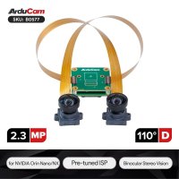 Arducam B0577 Sync Stereo Global Shutter Dual-Camera Bundle Kit for NVIDIA Jetson Orin Nano/NX, 2.3MP High res. & Onboard ISP for Robotics & Machine Vision