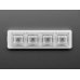 Adafruit 5073 Four Key Silver Aluminum Keypad Shell Enclosure - MX Compatible Switches