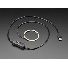 Adafruit 5137 Cool White LED Ring Light with USB Cable and On/Off Switch - 70mm Diameter 5V