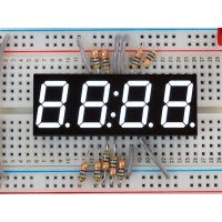 Adafruit 1001 White 7-segment clock display - 0.56 inch digit height