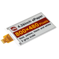 Waveshare 34060/34061 4.26inch E-Paper Display (G), 800 × 480 Resolution, Red/Yellow/Black/White, SPI Communication Interface, Standard Raspberry Pi 40PIN GPIO Header Waveshare 34060/34061 4.26inch E-Paper Display (G), 800 × 480 Resolution, Red/Yellow/Black/White, SPI Communication Interface, Standard Raspberry Pi 40PIN GPIO Header