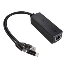 UCTRONICS U6271 Gigabit PoE Splitter 5V 3A, 2-in-1 PoE to USB C/Micro USB Adapter, IEEE 802.3af/at Compliant 10/100/1000Mbps for Raspberry Pi 3/4, Security IP Cameras and More