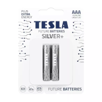 TESLA Silver+ Alkaline AAA Battery with Plus Extra Energy Blister Foil, AAA/LR03/1.5V - 10 Year lifeline