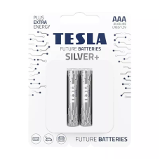 TESLA Silver+ Alkaline AAA Battery with Plus Extra Energy Blister Foil, AAA/LR03/1.5V - 10 Year lifeline