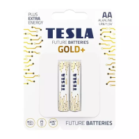 Tesla Gold+ Alkaline AA Battery - Plus Extra Energy Blister Foil LR6/1.5V - 10 Year lifeline