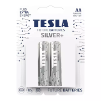 TESLA Silver+ Alkaline AA Battery with Plus Extra Energy Blister Foil, AA/LR6/1.5V - 10 year lifeline