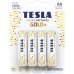 Tesla Gold+ Alkaline AA Battery - Plus Extra Energy Blister Foil LR6/1.5V - 10 Year lifeline