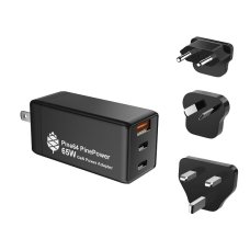 PinePower – 65W GaN 2C1A Charger With International Plugs