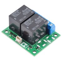 Pololu 5666 Basic 2-Channel SPDT Relay Carrier with 12VDC Relay, Terminal Blocks, and JST SH-Style Top-Entry Connector