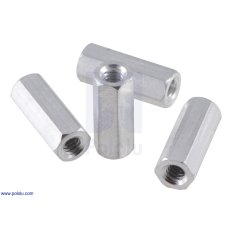 Pololu 2091 Aluminum Standoff: 1/2" Length, 4-40 Thread, F-F (4-Pack)