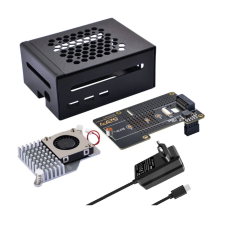 52Pi N04 M.2 2280 PCIe To NVMe Top Extension Adapter Board with Metal Case including Power Supply and Official Cooler for Raspberry Pi 5