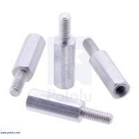 Pololu 1952 Aluminum Standoff for Raspberry Pi: 11mm Length, 6mm M2.5 Thread, M-F (4-Pack)
