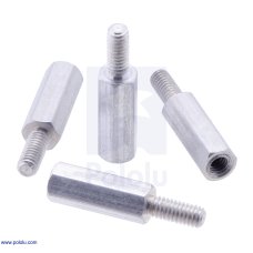 Pololu 1952 Aluminum Standoff for Raspberry Pi: 11mm Length, 6mm M2.5 Thread, M-F (4-Pack)