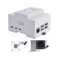 DIN Rail ABS Case With Offical Heat Sink For Raspberry Pi 5