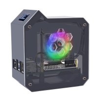 ABS Mini Tower Kit Black Enlosure Case For Raspberry Pi 5 With Ice Tower Cooler OLED