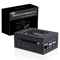 Raspberry Pi 5 Metal Case Compatible With N04 N05 M.2 NVMe To PCLe Adapter X1000 PCLe Peripheral Boards