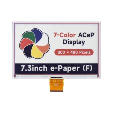Waveshare 23433 7.3inch ACeP 7-Color e-Paper E-Ink Raw Display, 800×480 Pixels