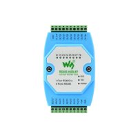 Waveshare 24271 Industrial-grade Isolated 8-ch RS485 Hub, Rail-mount Support, Wide Baud rate Range