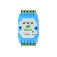 Waveshare 24271 Industrial-grade Isolated 8-ch RS485 Hub, Rail-mount Support, Wide Baud rate Range