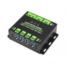 Waveshare 23929 Industrial grade USB HUB, Extending 4x USB 3.2 Ports, Switchable dual hosts, Multi Protections