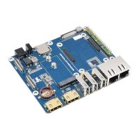 Waveshare 23589/23591/23808 WIFI6 Dual ETH Base Board/Mini-Computer Designed for Raspberry Pi Compute Module 4(NOT Included), Onboard M.2 E KEY Slot