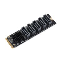 Waveshare 23318 M.2 NGFF SATA to 5-Ch SATA3 Expander, JMB575 control chip