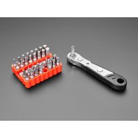 Adafruit 5730 Right Angle Ratchet Screwdriver and 33 Piece Tool Bit Set