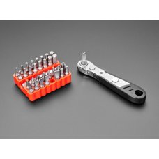 Adafruit 5730 Right Angle Ratchet Screwdriver and 33 Piece Tool Bit Set