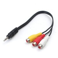 3.5mm Male to 3 RCA Female Audio/Video Cable