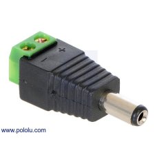 Pololu 2448 DC Barrel Plug to 2-Pin Terminal Block Adapter